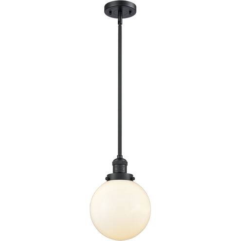Franklin Restoration Beacon 1 Light 8 inch Matte Black Mini Pendant Ceiling Light in Incandescent, Matte White, Franklin Restoration