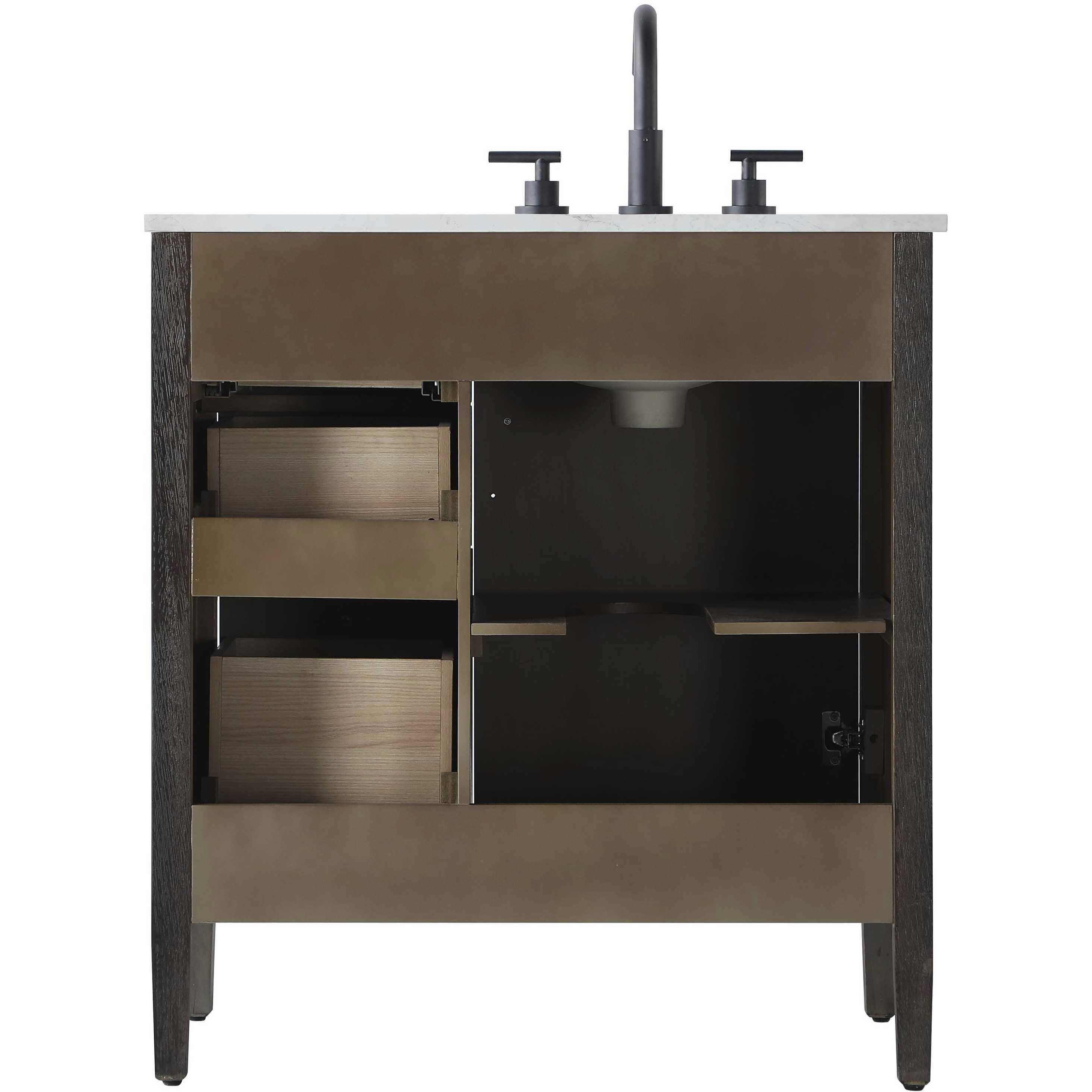 Blakely 32 X 34 inch Chocolate Oak Bathroom Vanity Cabinet
