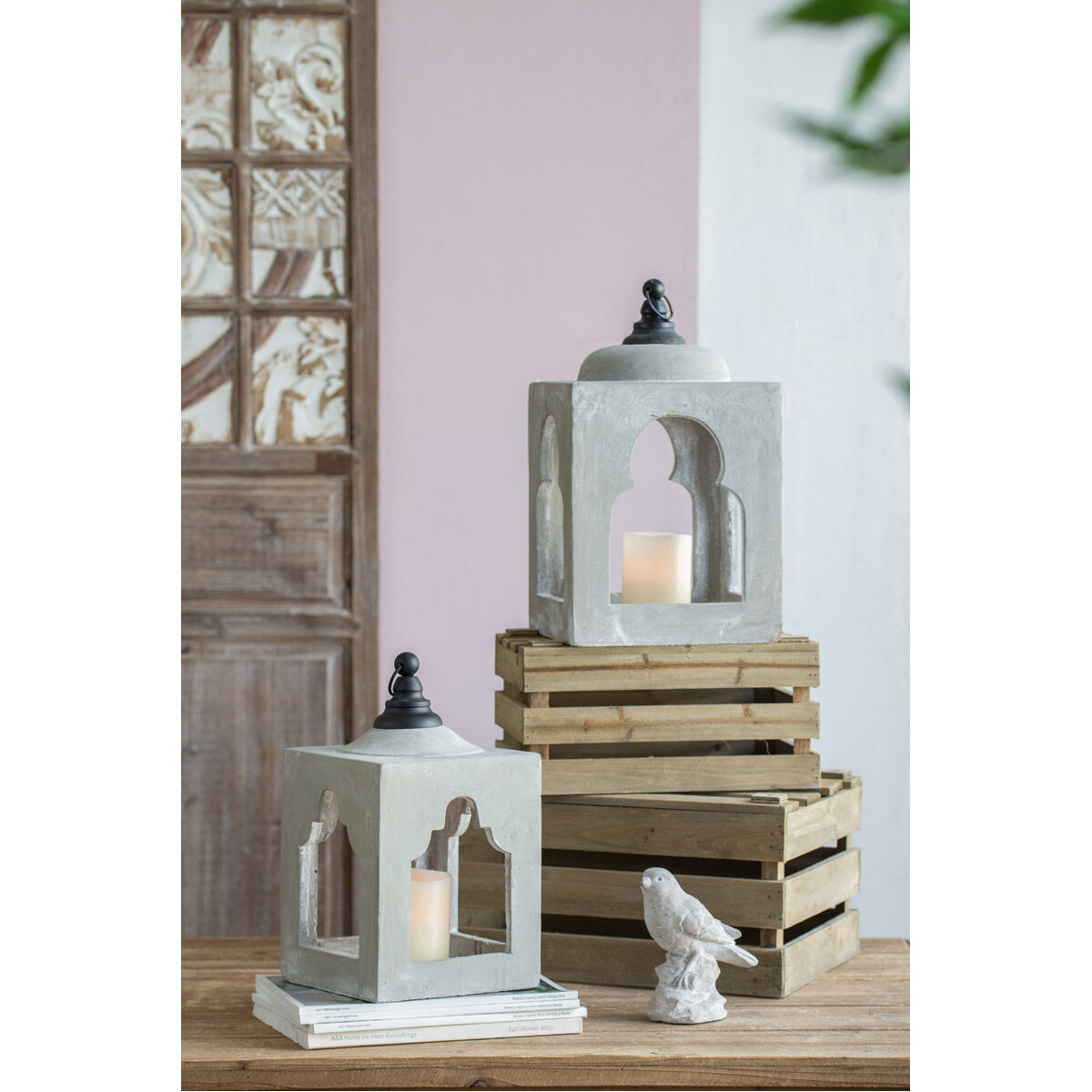 Garden 9.1 inch Gray Lantern