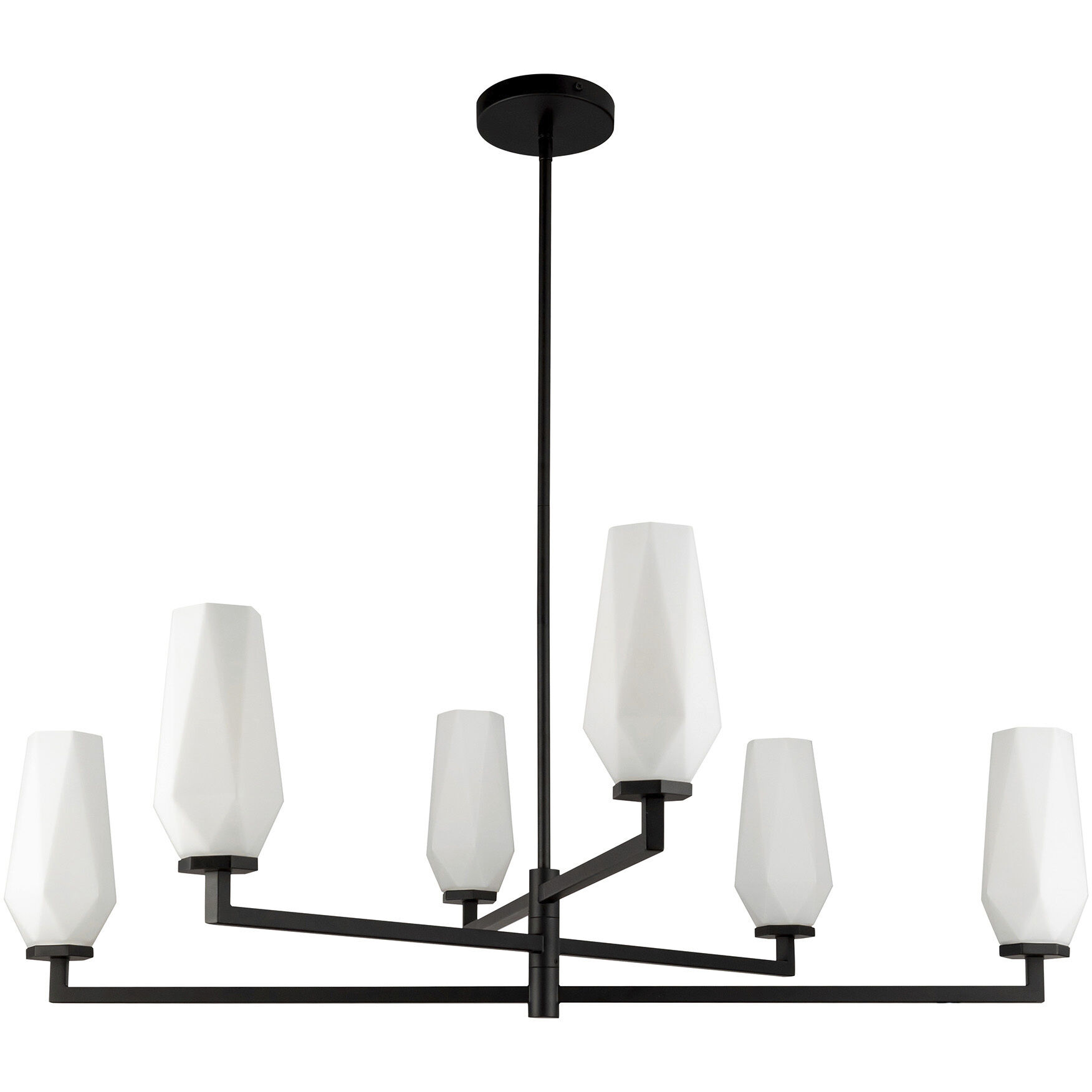Alora Mood Krysta 6 Light 35.13 inch Matte Black Chandelier Ceiling Light