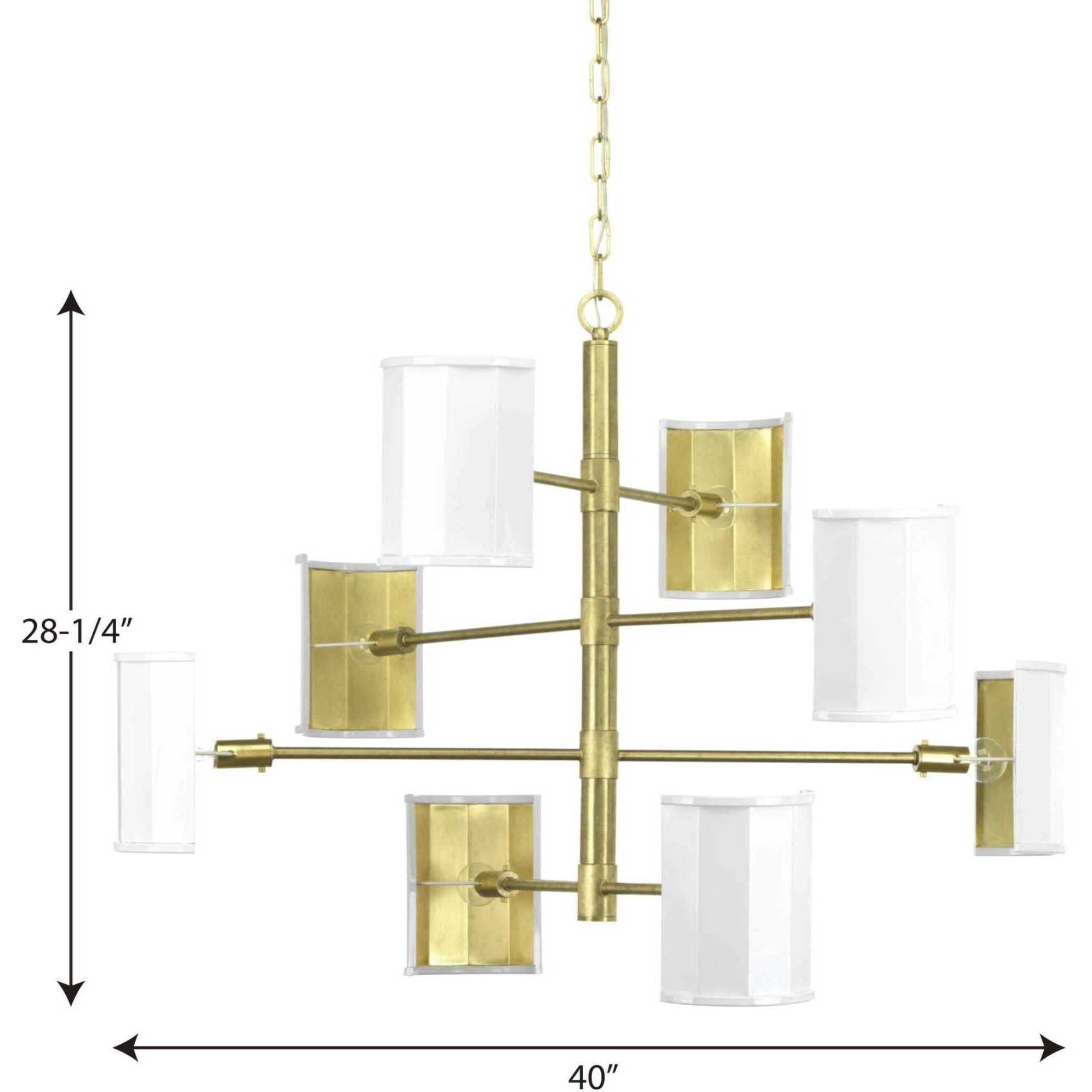 Point Dume™ Wandermere 8 Light 40 inch Brushed Brass Chandelier Ceiling Light, Design Series