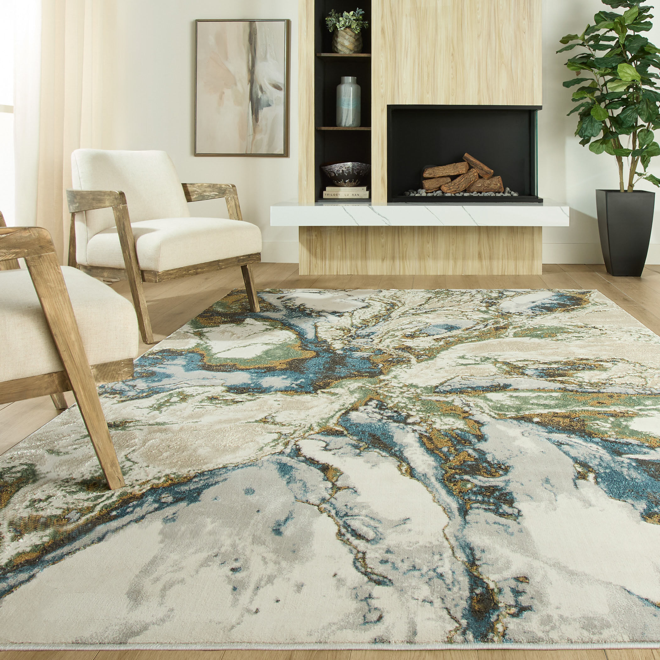 Zaria 36 X 24 inch Earth Tones Rug in 2 x 3