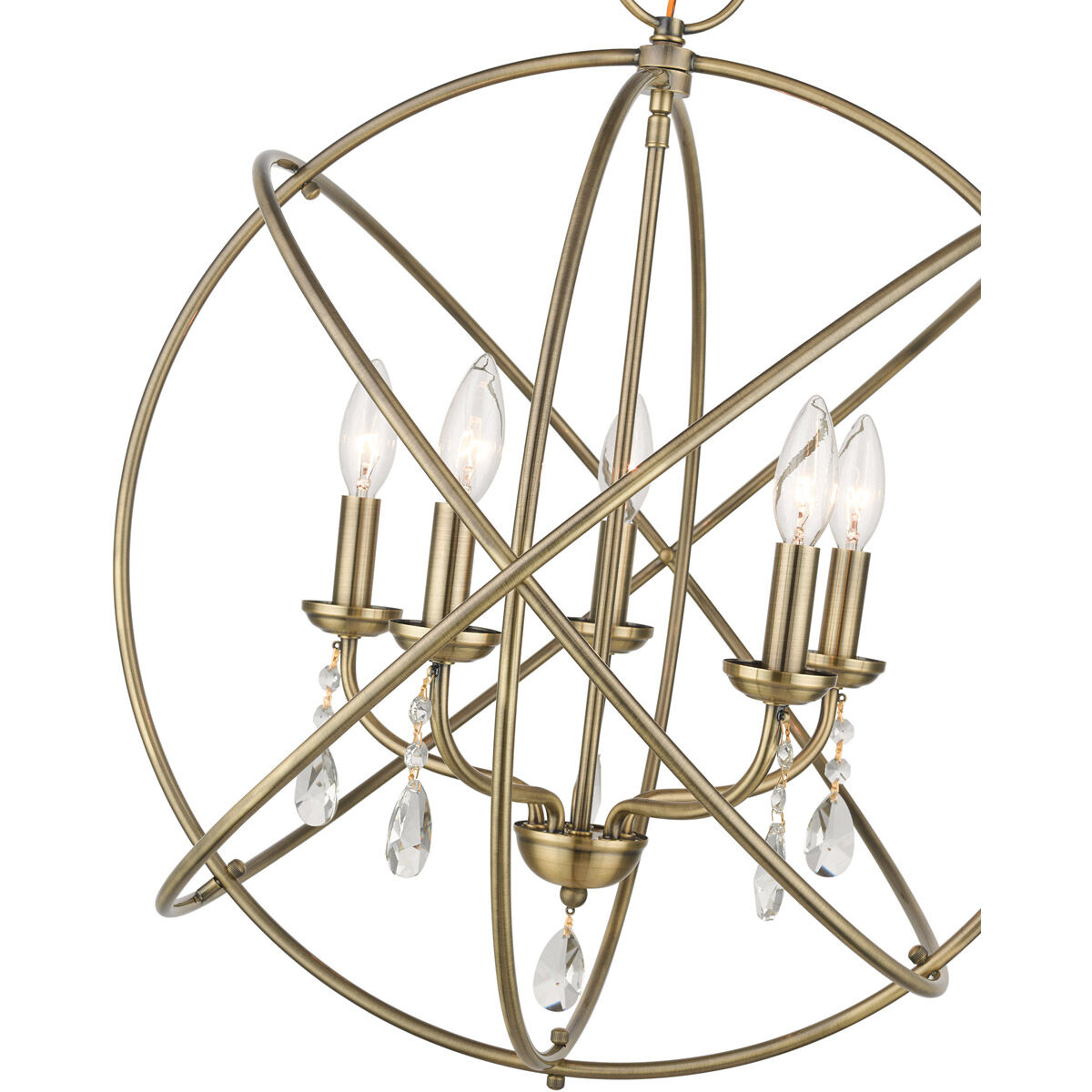 Livex 40905 01 Aria 5 Light 24 inch Antique Brass Chandelier Ceiling Light
