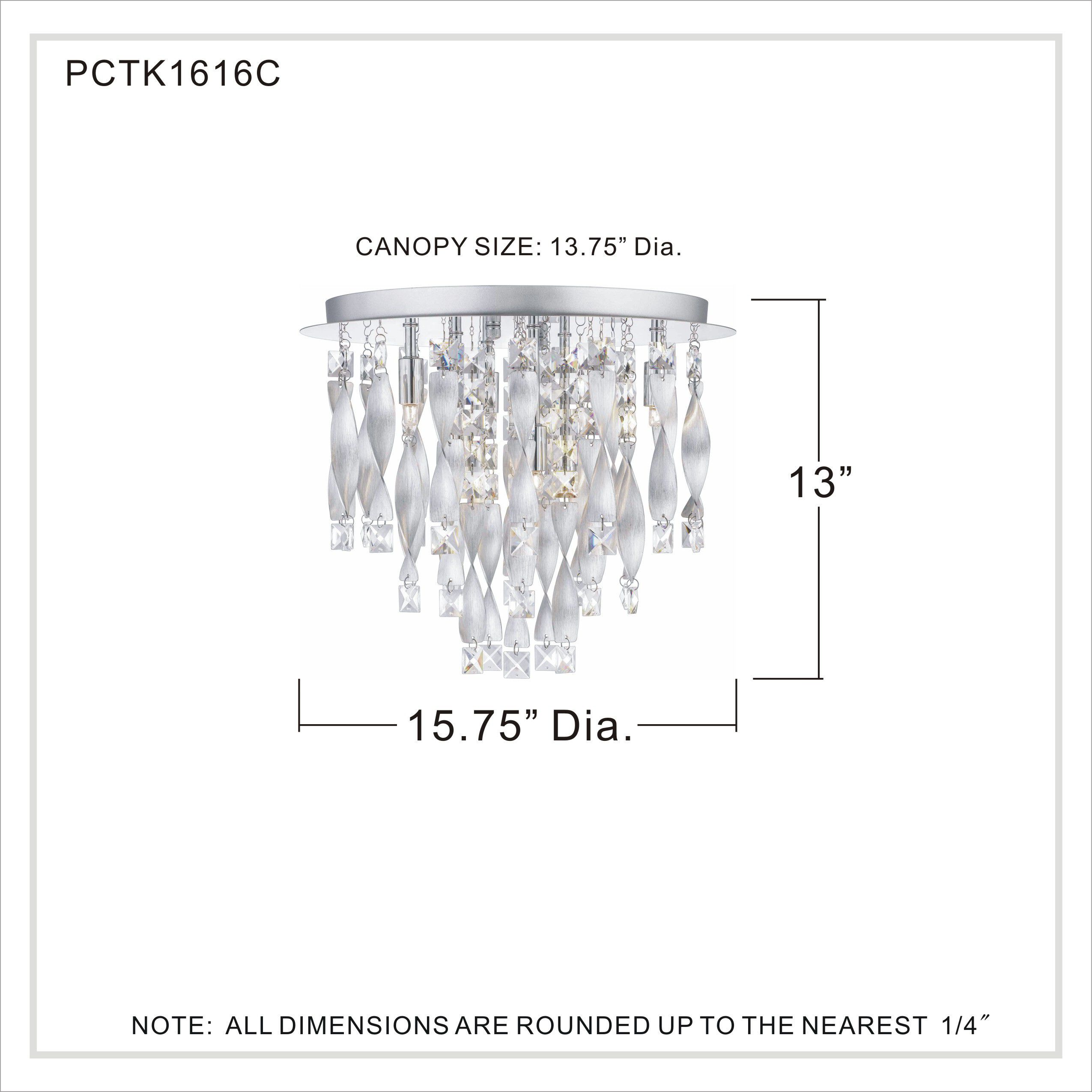 Twinkle 6 Light 16 inch Polished Chrome Flush Mount Ceiling Light