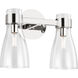 AERIN Moritz 2 Light 14.5 inch Polished Nickel Bath Vanity Wall Sconce Wall Light in Clear Glass