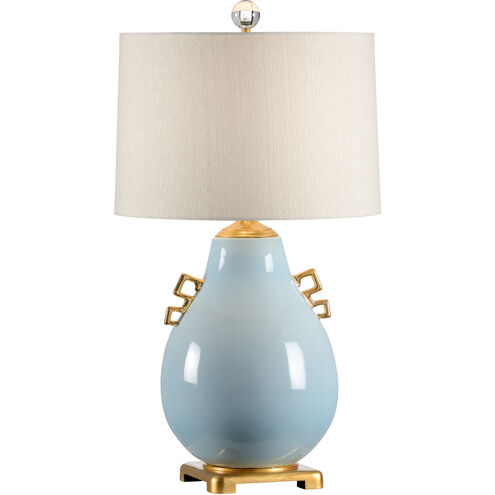 Wildwood 34 inch 100 watt Powder Blue Glaze Table Lamp Portable Light