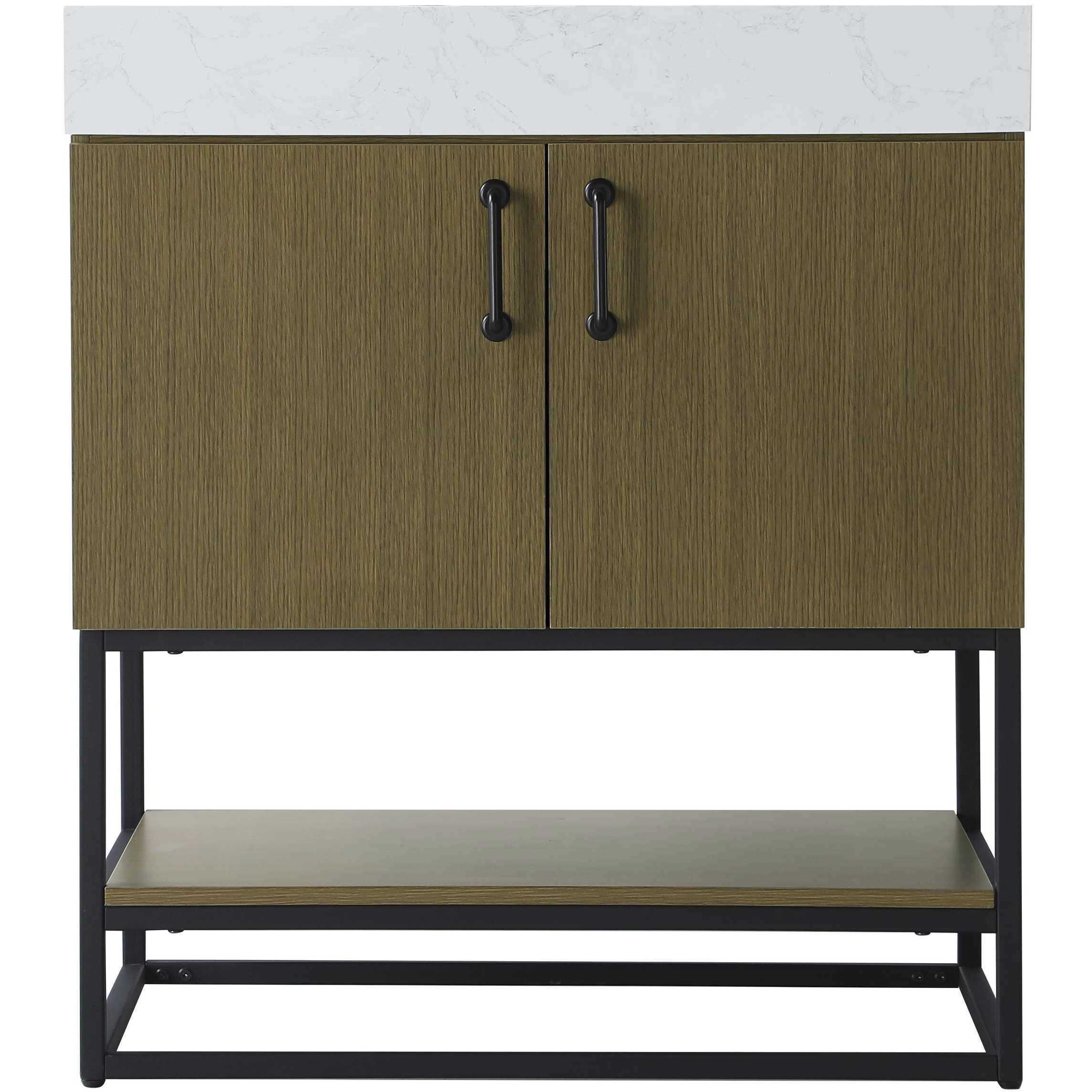 Caroline 30 X 34 inch Chestnut Brown Bathroom Vanity Cabinet