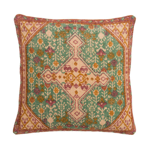 Shadi 18 X 18 inch Khaki and Bright Orange Throw Pillow