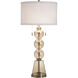 Cameron 37.5 inch 100 watt Cordon Gold and White Table Lamp Portable Light