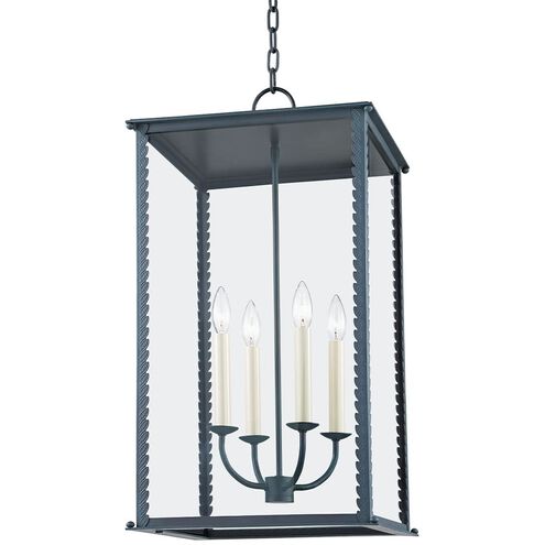 Zuma 4 Light 15 inch Verdigris Outdoor Pendant
