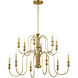 Homestead Karthe 12 Light 42 inch Natural Brass Chandelier Ceiling Light, Karthe