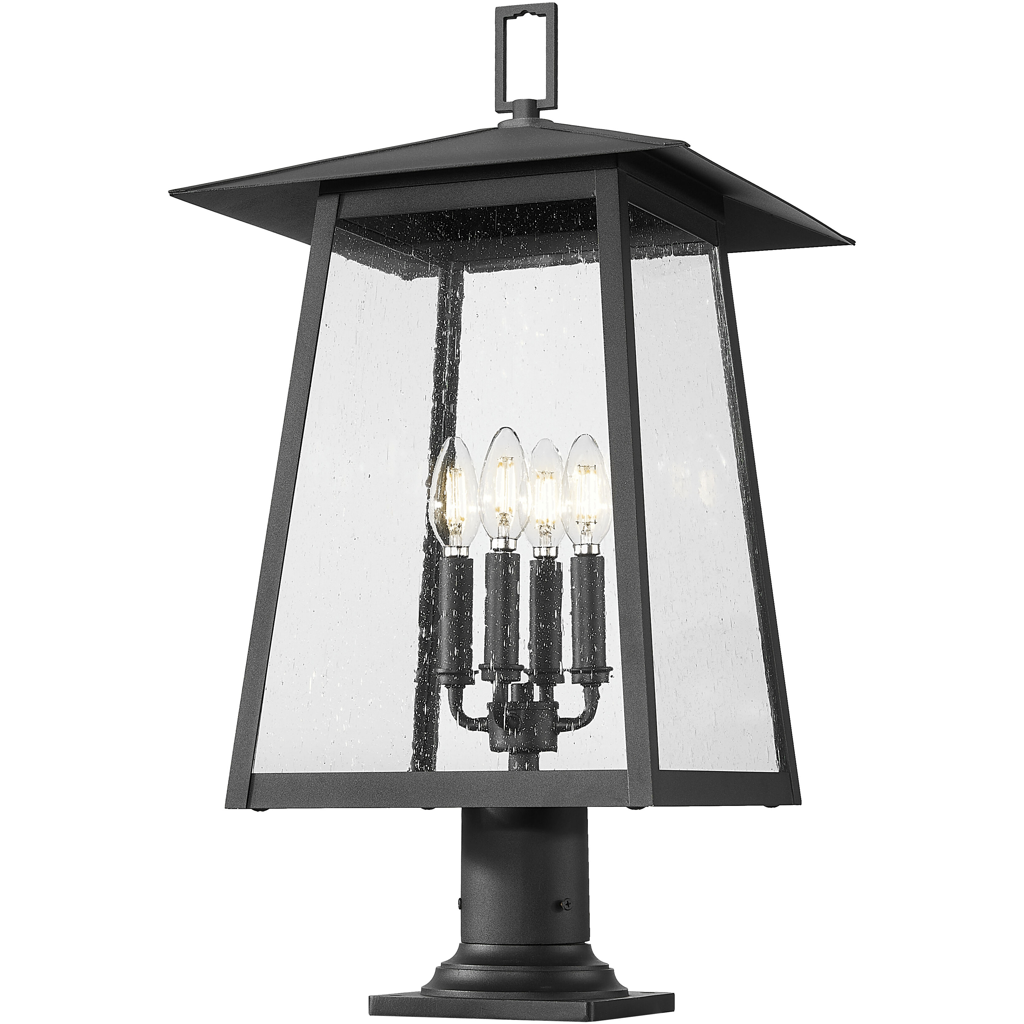 Rainer 4 Light 26.25 inch Black Outdoor Pier Mounted Fixture in G9