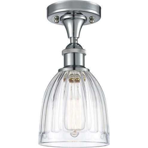 Ballston Brookfield LED 5.75 inch Polished Chrome Semi-Flush Mount Ceiling Light in Clear Glass, Ballston