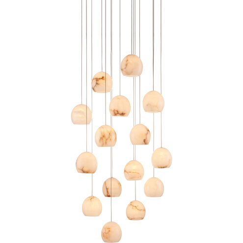Lazio 15 Light 24 inch Natural/Painted Silver Multi-Drop Pendant Ceiling Light