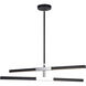 Lineare LED 28 inch Matte Black and Chrome Pendant Ceiling Light