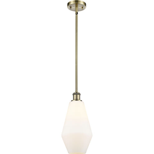 Ballston Cindyrella 1 Light 7 inch Antique Brass Mini Pendant Ceiling Light in Incandescent, Matte White Glass