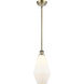Ballston Cindyrella 1 Light 7 inch Antique Brass Mini Pendant Ceiling Light in Incandescent, Matte White Glass
