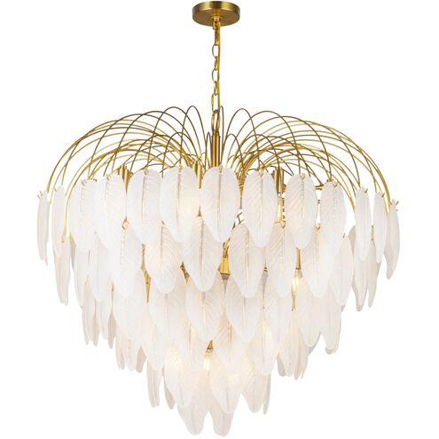 Alessia 24 Light 33.6 inch Brushed Brass and White Chandelier Ceiling Light