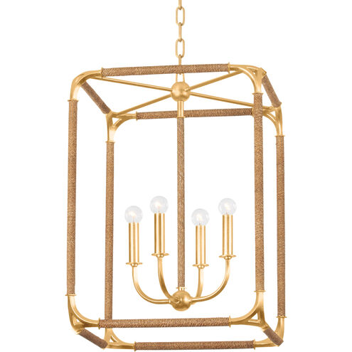Laurenceston 4 Light 18.25 inch Gold Leaf Indoor Lantern Ceiling Light