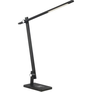 Task Portables 18.5 inch 8.00 watt Anodized Brushed Coal Table Lamp Portable Light, Wireless Charger