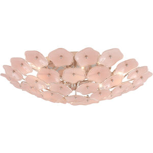 kate spade new york Leighton LED 25.75 inch Polished Nickel Flush Mount Ceiling Light in Blush Tinted Glass, Large