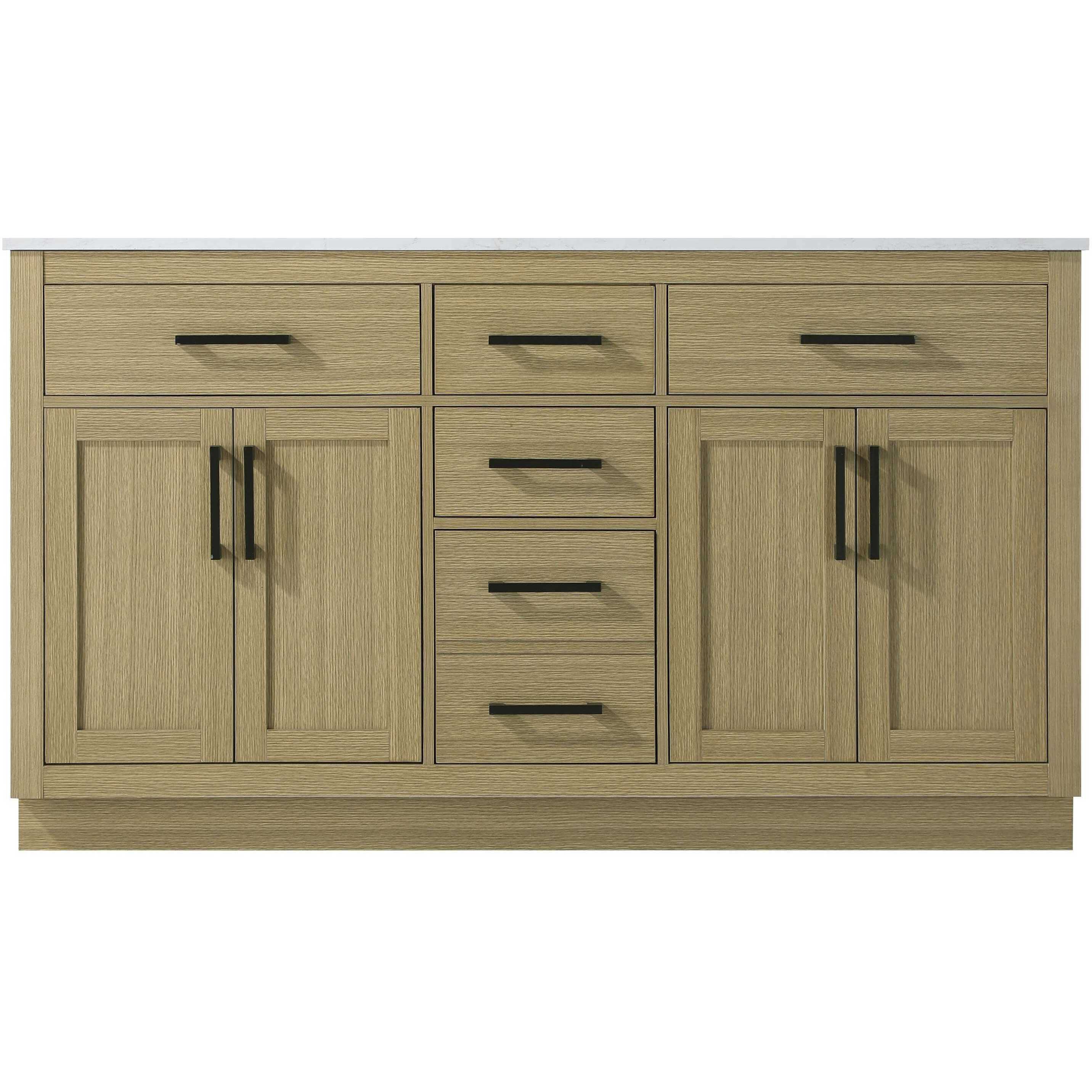 Alden 60 X 35 inch Honey Brown Bathroom Vanity Cabinet