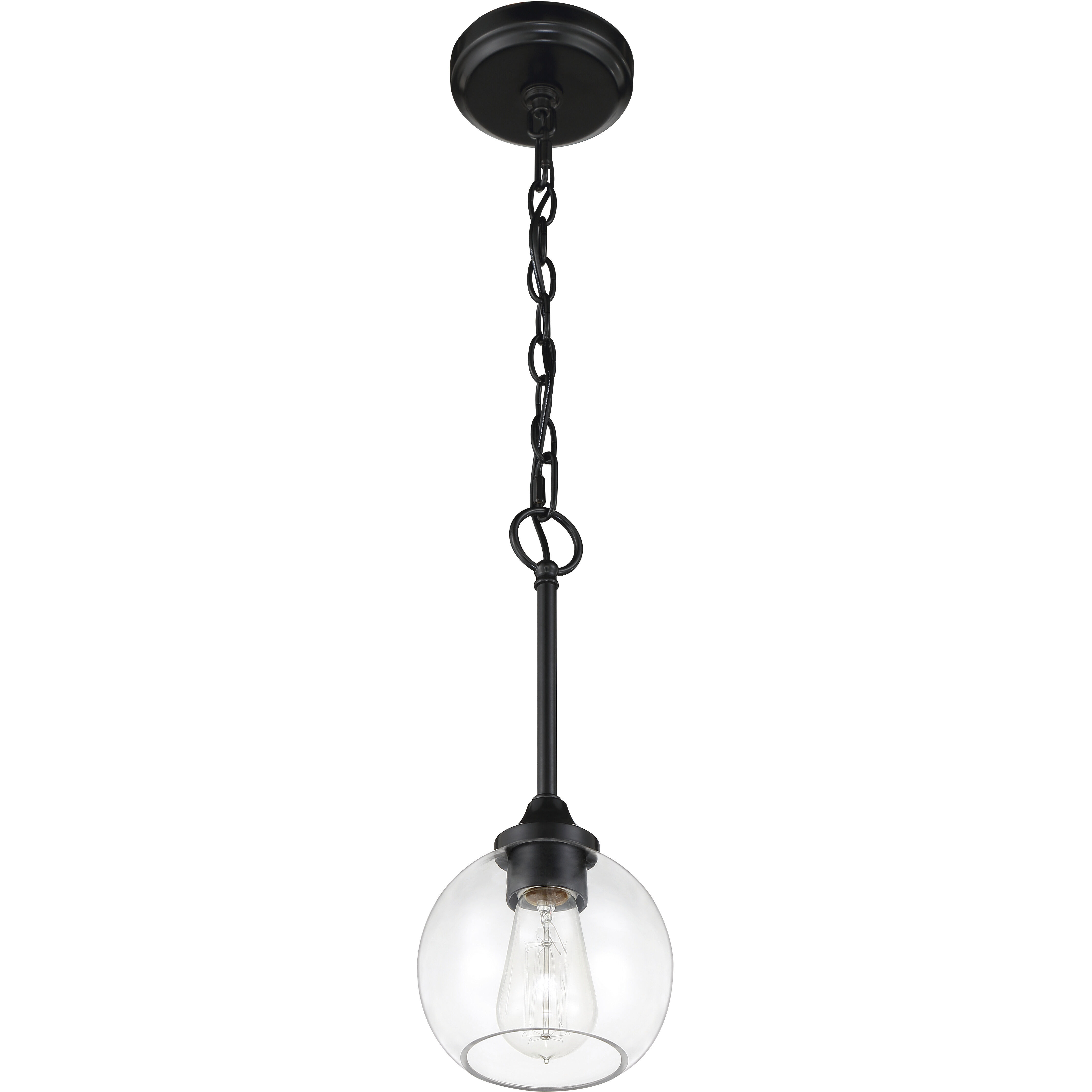 Glenda 1 Light 6 inch Flat Black Mini Pendant Ceiling Light