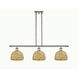Woven Rattan Island Light Ceiling Light in Polished Nickel