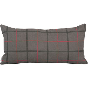 Kidney 22 inch Oxford Charcoal Pillow, with Down Insert