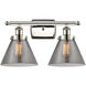 Ballston Large Cone LED 16 inch Polished Nickel Bath Vanity Light Wall Light in Plated Smoke Glass