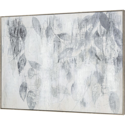 Willow Abstract Off White with Gray and Antique Gold Framed Wall Art