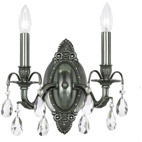 Dawson 2 Light 11.5 inch Pewter Sconce Wall Light in Clear Hand Cut