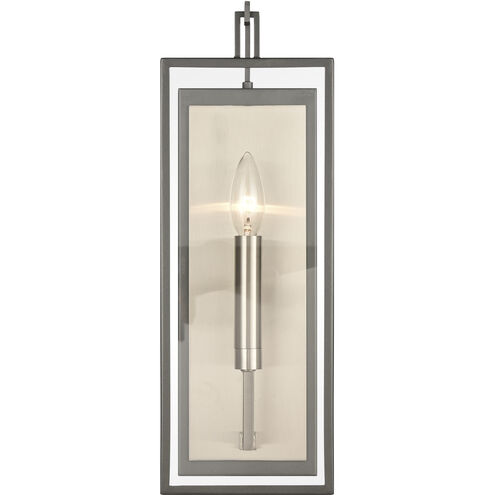 Gianni Sconce Wall Light in Dark Gray/Satin Nickel
