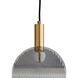 Bend 1 Light 9 inch Antique Brass Pendant Ceiling Light in Rippled Smoke Glass