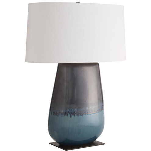 Deagan 29 inch 150.00 watt Gunmetal and Teal Reactive with Bronze Table Lamp Portable Light