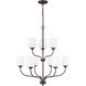 Windom 9 Light 28 inch Bronze Chandelier Ceiling Light in Burnt Sienna