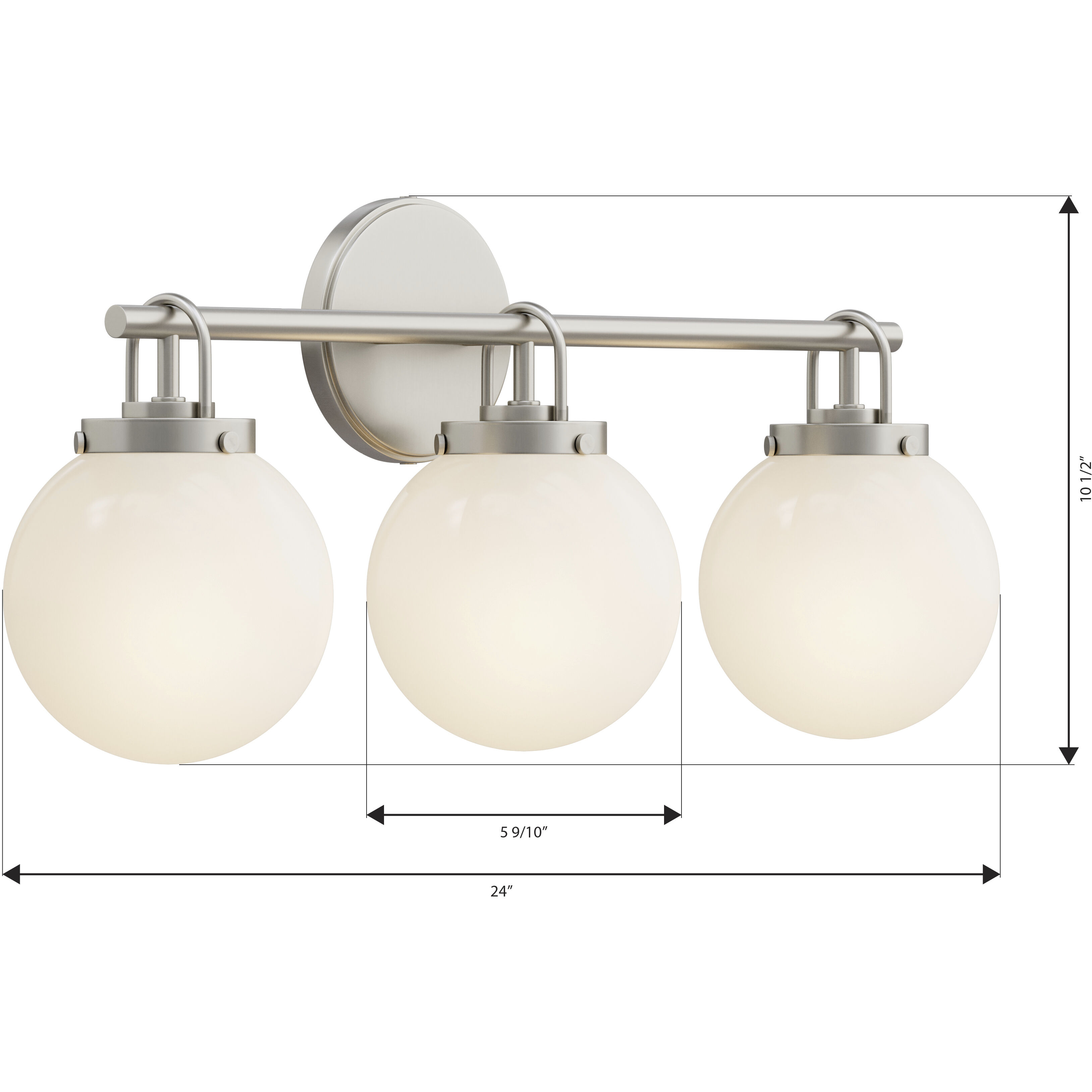 Ortesa 3 Light 24 inch Brushed Nickel Vanity Wall Light