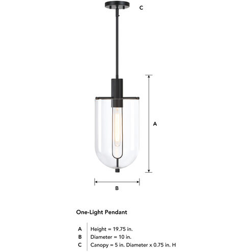 Skylar LED 10 inch Matte Black Down Pendant Ceiling Light
