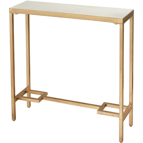 Apricot Ln 30 X 9 inch Gold Leaf with White Console Table, Small