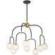 Couplet 8 Light 25 inch Black with Warm Brass Accents Chandelier Ceiling Light