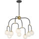 Couplet 8 Light 25 inch Matte Black with Warm Brass Chandelier Ceiling Light