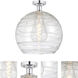 Edison Athens Deco Swirl 1 Light 13 inch Polished Chrome Semi-Flush Mount Ceiling Light