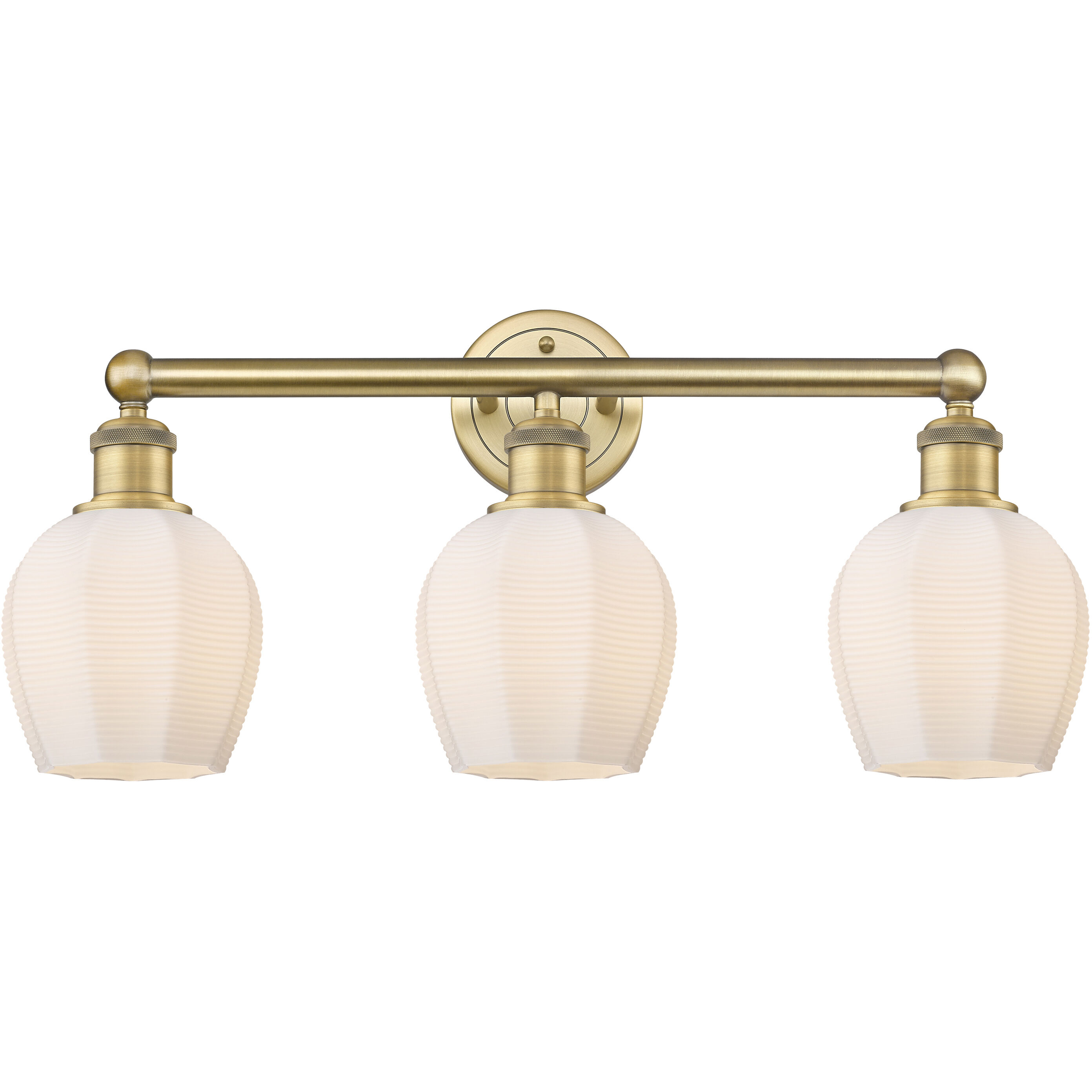 Norfolk 3 Light 23.75 inch Brushed Brass Bath Vanity Light Wall Light in Matte White