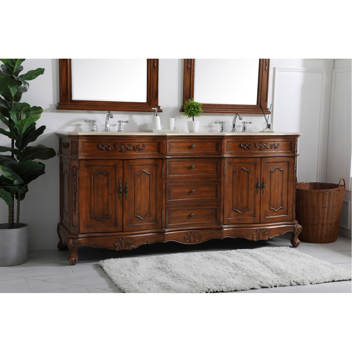Danville 72 X 72 X 36 inch Teak and Antique Bronze Vanity Sink Set