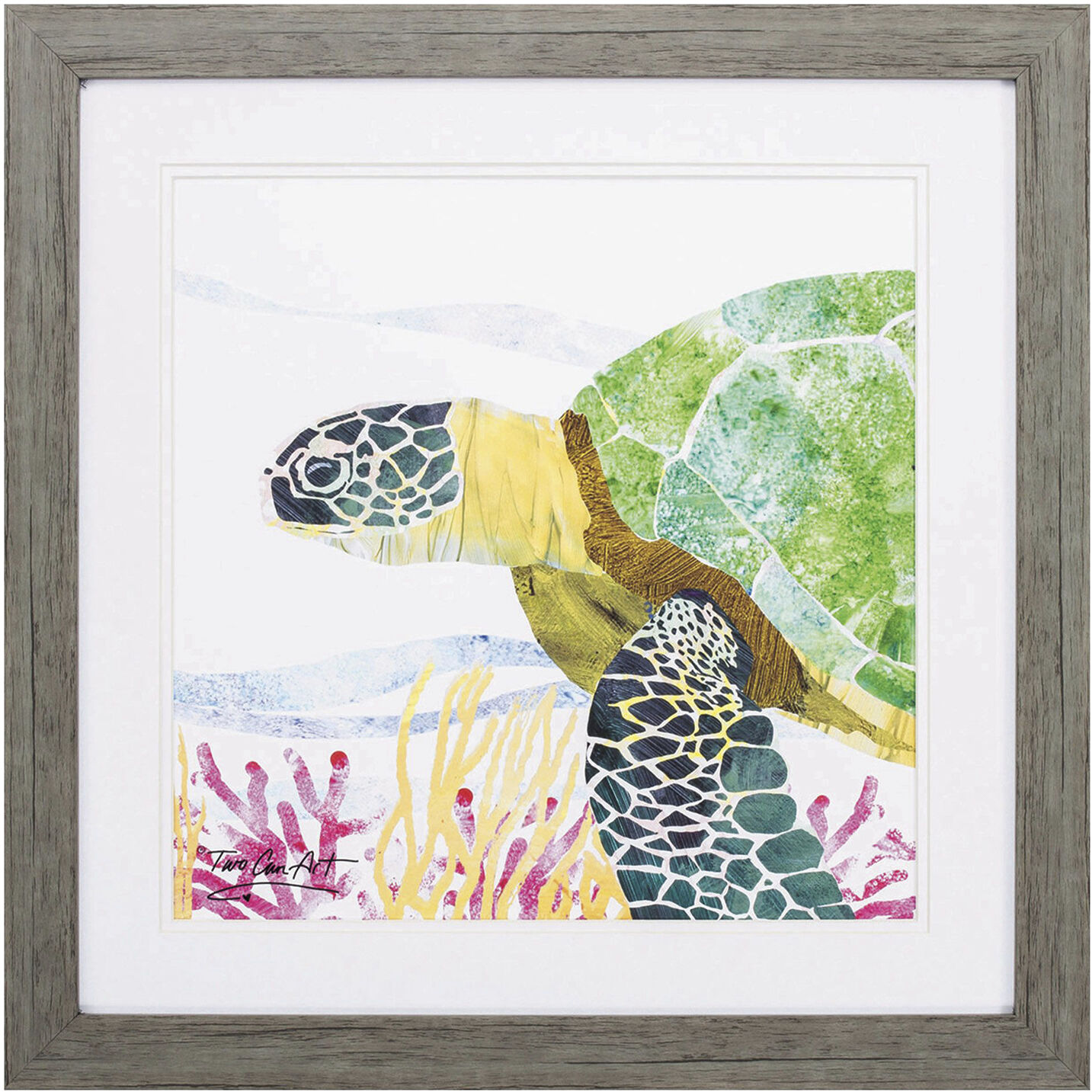 Sea Creature Yellow and Green and Red Framed Art, Propac