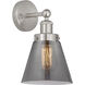 Cone 1 Light 6.5 inch Brushed Satin Nickel Sconce Wall Light