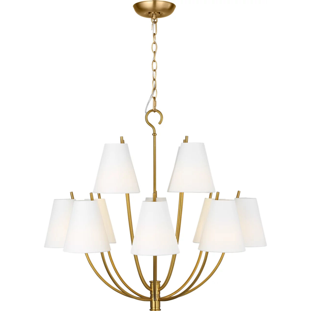 C&M by Chapman & Myers Marina 12 Light 30 inch Burnished Brass Chandelier Ceiling Light