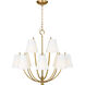 C&M by Chapman & Myers Marina 12 Light 30 inch Burnished Brass Chandelier Ceiling Light