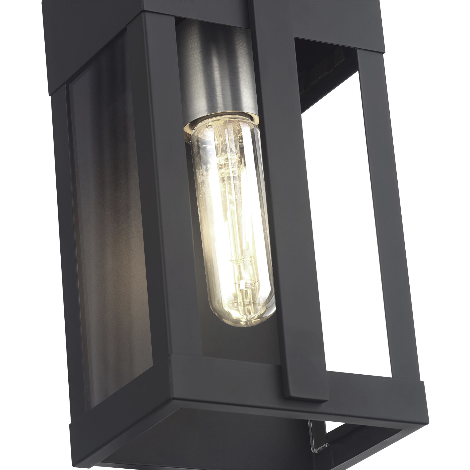 Berksford 1 Light 9 inch Black with Brushed Nickel Candles Outdoor Wall Lantern