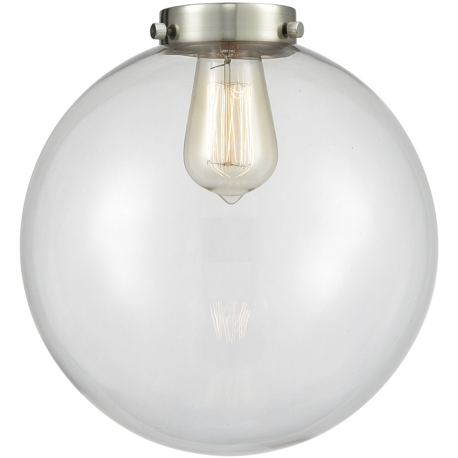 Nouveau 2 Beacon 1 Light 10 inch Satin Gold Mini Pendant Ceiling Light in Incandescent, Clear